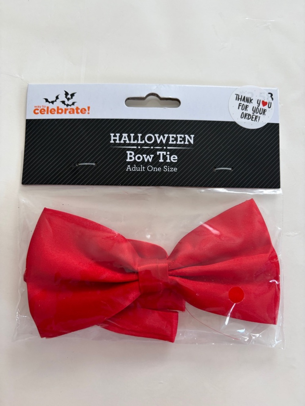 NWT Celebrate It! Halloween Red Satin Feel Bow Tie